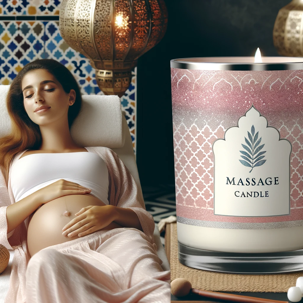 femme enceinte bougie de massage